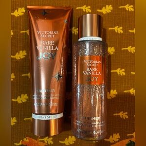 (Inventory 24) Victoria's Secret Bare Vanilla Joy Shimmer Lotion and Mist Set
